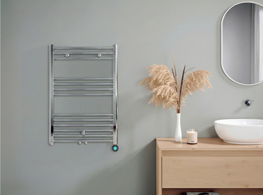80x60 cm - Oppio ECO Digital Chroom elektrische handdoekradiator