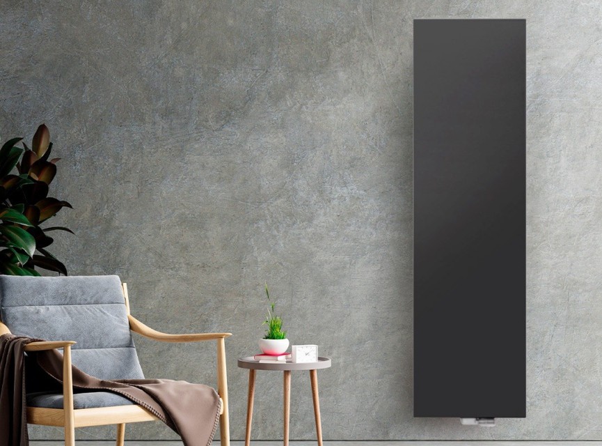 200x60 cm Type 22 - 3252 Watt - ECA Verticale radiator vlakke voorzijde - Mat Zwart (Ral 9005)