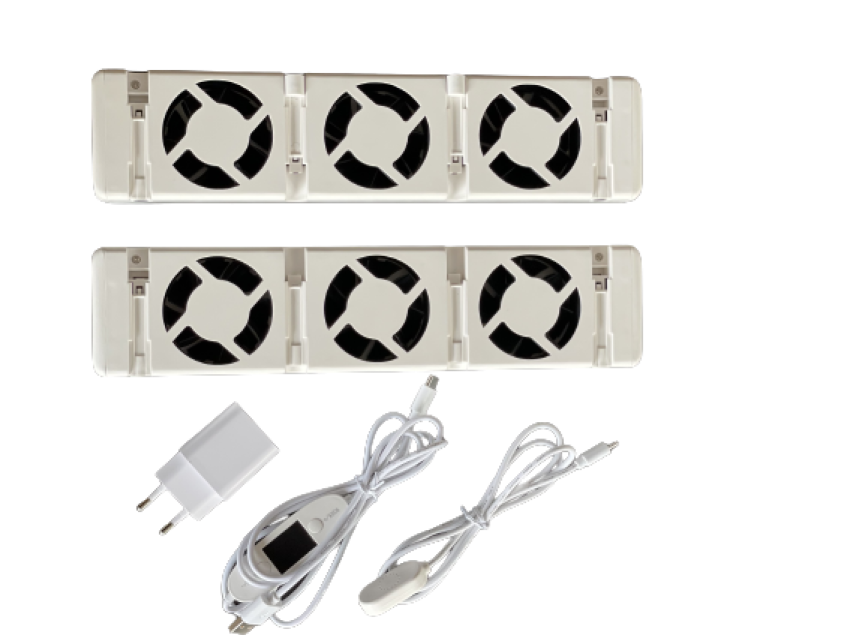 Oppio Radiator ventilator duo set - Universeel,, Magnetisch, Zuinig en Geruisloos