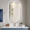 ELLIPS - 40x75 CM ( ZWART ) Toilet / Badkamerspiegel met verlichting