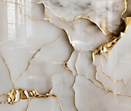 Oppio €67 PER PANEEL - 120x280x0,3 cm - PVC Wandpaneel Fantasy Gold - Hoogglans