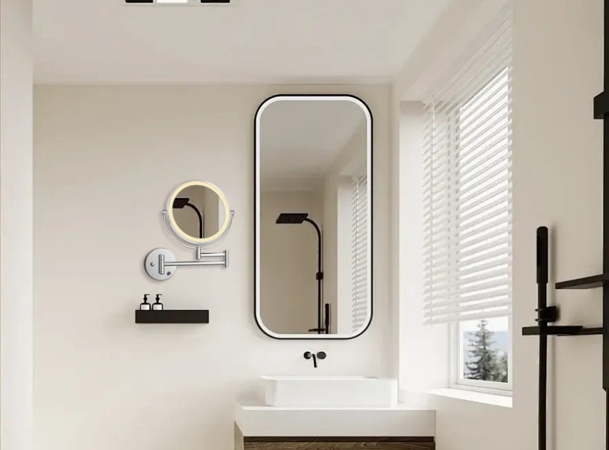 COSMO make-up spiegel (CHROOM) Toilet / Badkamerspiegel met verlichting