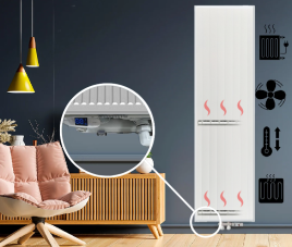 160x40 cm Type 22 - 2093 Watt - ECA Hybride Verticale radiator gegroefde voorzijde - Wit (Ral 9016)