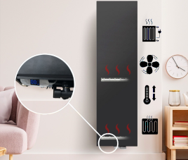 200x50 cm Type 22 - 3116 Watt - ECA Hybride Verticale radiator vlakke voorzijde - Mat Zwart (Ral 9005)