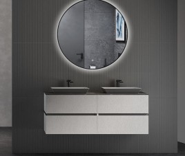 LUNA - 60 CM ( ZWART ) Badkamerspiegel met verlichting