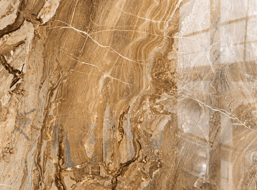 Oppio €67 PER PANEEL - PVC Wandpaneel Milos Bruin Hoogglans - 120x280x0,3 cm