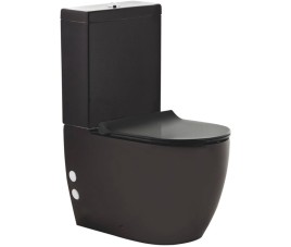 Oppio Plus Duoblok Toilet Met Bidet-functie – Mat Zwart – Rimfree