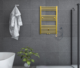 80x50 cm - Oppio On/ Off Mat Goud elektrische handdoekradiator