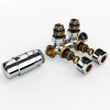 Universele Chrome radiator-aansluitset (midden-onder-haaks) onderblokset