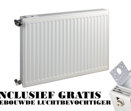 50x120 cm Type 22 - 2239 Watt - Oppio Paneelradiator Compact 6 geribbelde voorzijde - Wit (Ral 9016)