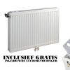 40x160 cm Type 22 - 2581 Watt - ECA Paneelradiator Compact 8 geribbelde voorzijde - Wit (Ral 9016)