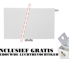 60x180 cm Type 22 - 3941 Watt - ECA Paneelradiator Compact 8 gegroefde voorzijde - Wit (Ral 9016)