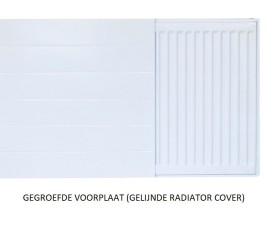 40x100 cm - Radiator Cover Lined (Gegroefde voorplaat) - Wit (RAL 9016)