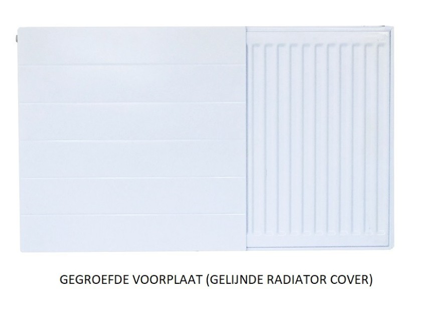 40x100 cm - Radiator Cover Lined (Gegroefde voorplaat) - Wit (RAL 9016)