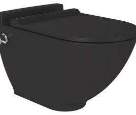 Oppio Roka Randloos Douche-WC – Mat Zwart – Inclusief Softclose Bril