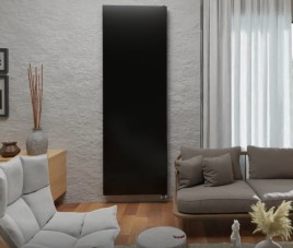 200x30 cm - 1175 Watt Dimple Vlakke Verticale elektrische radiator type 20 - Zwart (RAL 9005)