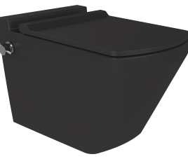 Oppio Square Randloos Douche-WC – Mat Zwart – Inclusief Softclose Bril