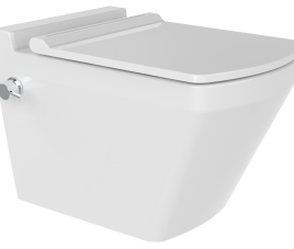 Oppio Square Randloos Douche-WC in Glans Wit – Inclusief Softclose Bril