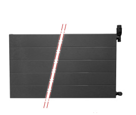 50x100 cm Type 22 - 1866 Watt - Oppio Paneelradiator Compact 6 gegroefde voorzijde - Mat Zwart (Ral 9005)