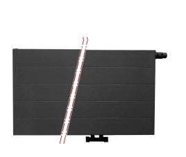 60x200 cm Type 22 - 4378 Watt - ECA Paneelradiator Compact 8 gegroefde voorzijde - Mat Zwart (Ral 9005)