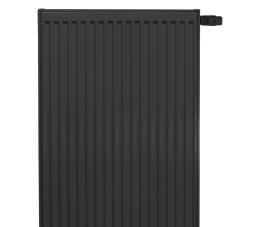 90x100 cm Type 22 - 2934 Watt - ECA Paneelradiator Compact 8 geribbelde voorzijde - Mat Zwart (Ral 9005)