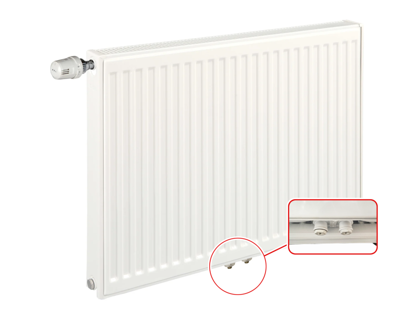 60x100 cm Type 11 - 1157 Watt - ECA Paneelradiator Compact 8 geribbelde voorzijde - Wit (Ral 9016)