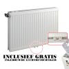 50x140 cm Type 22 - 2612 Watt - ECA Paneelradiator Compact 8 geribbelde voorzijde - Wit (Ral 9016)