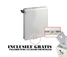 90x100 cm Type 22 - 2934 Watt - ECA Paneelradiator Compact 8 geribbelde voorzijde - Wit (Ral 9016)