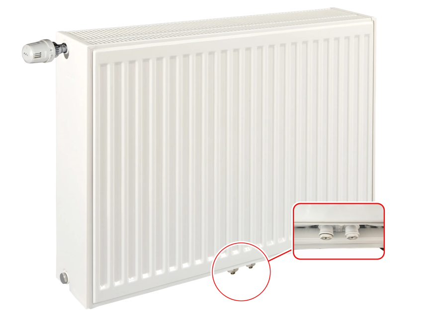 40x200 cm Type 33 - 4598 Watt - ECA Paneelradiator Compact 8 geribbelde voorzijde - Wit (Ral 9016)