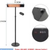 OPPIO Elektrische PRO Rechthoek Terrasverwarmer 2500W ( STAAND ) - WIFI FUNCTIE - ZWART