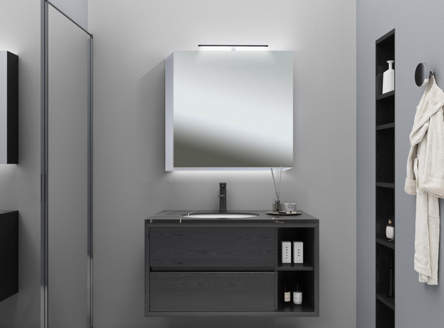 VANITY Spiegelkast 60x60 ( RANDLOOS ) Badkamerspiegel met verlichting
