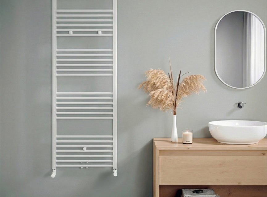 160x60 cm - 1072 Watt - Oppio Handdoekradiator - Wit (Ral 9016)