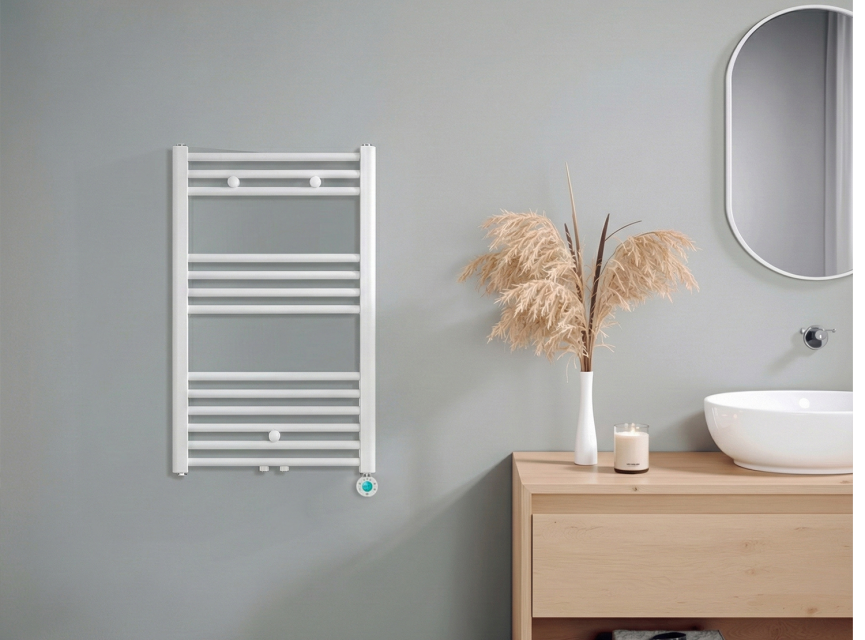 80x50 cm – Oppio ECO Digital WiFi elektrische handdoekradiator – Wit (RAL 9016)