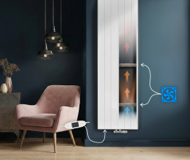 160x40 cm Type 22 - 2093 Watt - ECA Hybride Verticale radiator gegroefde voorzijde - Wit (Ral 9016)