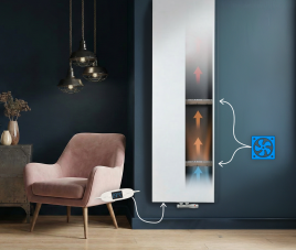 180x40 cm Type 22 - 2293 Watt - ECA Hybride Verticale radiator vlakke voorzijde - Wit (Ral 9016)