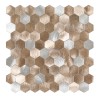 Oppio Geborsteld Zilver MIX HEXAGON - Zelfklevend Mozaiek 291x286x4mm