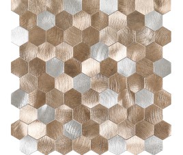 Oppio Geborsteld Zilver MIX HEXAGON - Zelfklevend Mozaiek 291x286x4mm