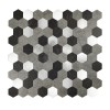 Oppio XL Grijs-Zwart MIX HEXAGON - Zelfklevend Mozaiek 288x280x4mm