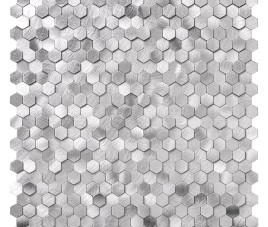 Oppio Geborsteld MINI Hexagon Zilver - Zelfklevend Mozaiek 308x298x4mm