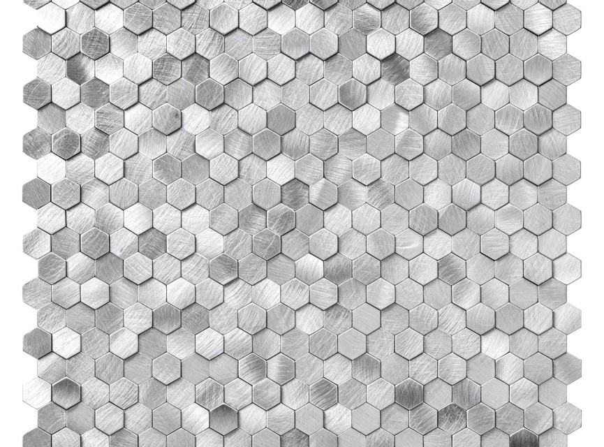 Oppio Geborsteld MINI Hexagon Zilver - Zelfklevend Mozaiek 308x298x4mm