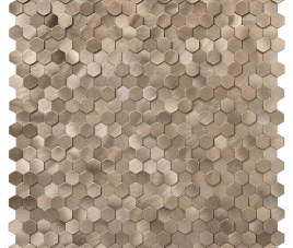 Oppio Geborsteld MINI Hexagon Bronce - Zelfklevend Mozaiek 308x298x4mm