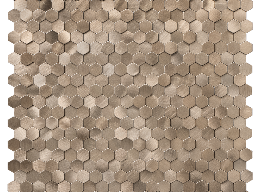 Oppio Geborsteld MINI Hexagon Bronce - Zelfklevend Mozaiek 308x298x4mm