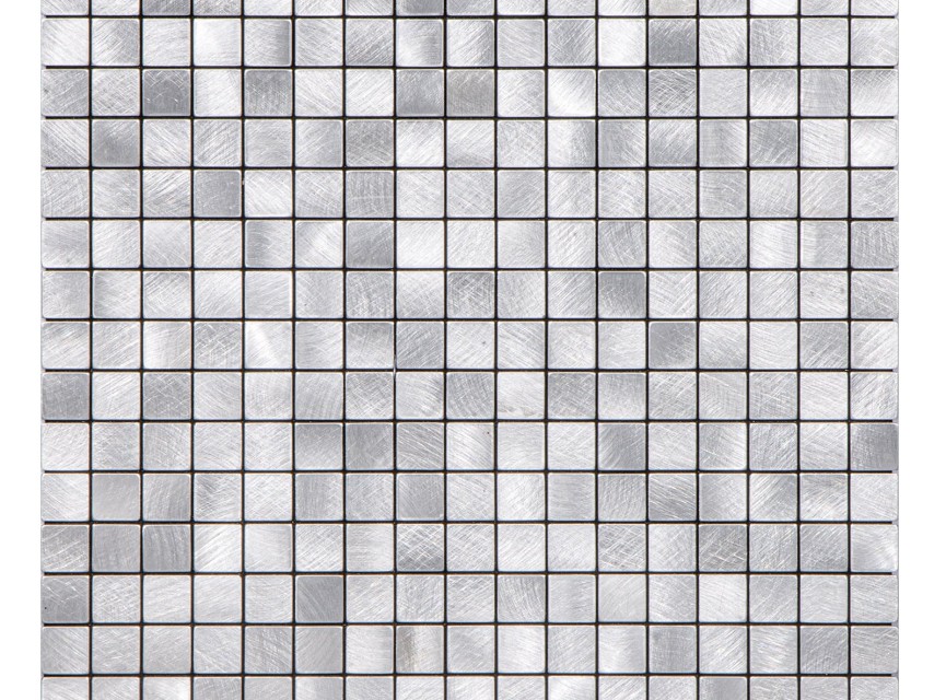 Geborsteld MINI blokjes Zilver - Zelfklevend Mozaiek 265x265x4mm