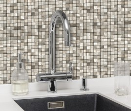 Oppio Geborsteld MINI blokjes Goud - Zelfklevend Mozaiek 265x265x4mm