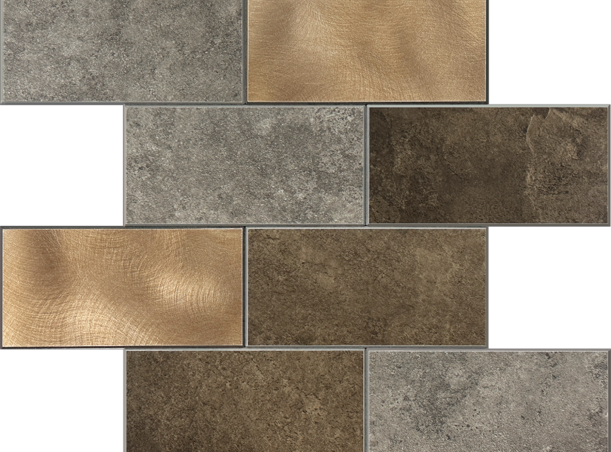 Koper XL Taupe Grijs METRO  - Zelfklevend Mozaiek 30.5x30.5x4mm