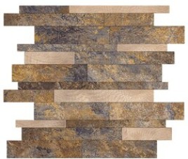 Oppio Taupe Natuursteen Wildverband - Zelfklevend Mozaiek 303x298x4mm