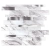 Wit marmerlook Natuursteen ALU Wildverband - Zelfklevend Mozaiek 303x298x4mm