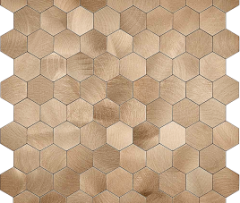 Oppio XL Geborsteld Brons HEXAGON - Zelfklevend Mozaiek 291x286x4mm