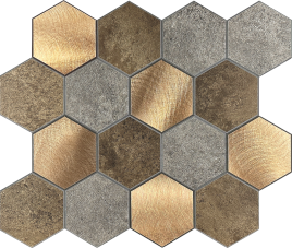Oppio Koper XL Taupe Grijs HEXAGON - Zelfklevend Mozaiek 29.2x25.4x4mm