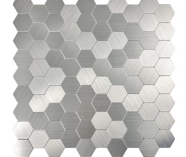 Oppio Geborsteld Zilver HEXAGON - Zelfklevend Mozaiek 291x286x4mm